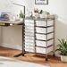 Rolling Storage Cart 15-Drawer Trolley With Chrome Plated Metal Frame_maomaolike.com