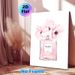 Floral Perfume Bottle Painting Poster, Delicate Watercolor Pink Flower & Perfume Bottle Poster, Elegant Decorative Piece Ideal For Bedroom, Dressing_maomaolike.com