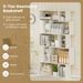Geometric Bookshelf 5-Tier Bookcase With Open Shelves And Closed-back Cubes 2 Anti-tipping Non-slip Foot_maomaolike.com