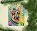 German Shepherd Christmas Porcelain Ornament Christmas Tree Hanging Decorations For Home Christmas Holiday, Rectangle, Gift, Multicolor_maomaolike.com