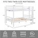 Full Over Full Bunk Bed With Thick Posts,Wooden Bunk Bed With High Guardrail And Ladder For Kids, Teens, Dorm Rooms, And Guest Rooms,No Box Spring Needed,White_maomaolike.com