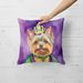Yorkshire Terrier King Of Mardi Gras Throw Pillow Machine Washable, Indoor Outdoor Decorative Pillow For Couch, Bed Or Patio, 18Hx18W_maomaolike.com