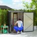 Small Metal Garden Shed, 3.3' X 3.4', Galvanized Steel, Lockable Tool Shed For Patio, Backyard, Lawn, Dark Gray_maomaolike.com