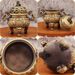 Brass Beast Head Covered Indoor Buddhist Hall Tea Ceremony Sandalwood Three-Legged Incense Burner Antique Metal Ornament Craft_maomaolike.com