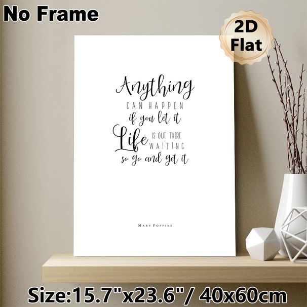 Inspirational Quote Painting Poster, Minimalist Black & White Calligraphy Style Poster, Uplifting Motivational Message To Foster Positive Mindset_maomaolike.com