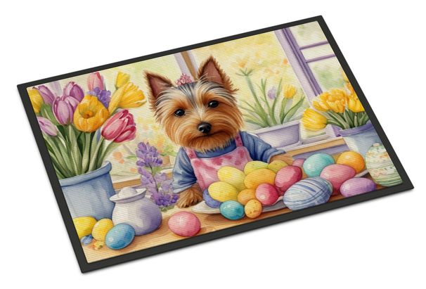 Decorating Easter Silky Terrier Doormat Front Door Mat Indoor Outdoor Rugs For Entryway, Non Slip Washable Low Pile, 24H X 36W_maomaolike.com
