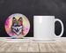 Hippie Animal Wolf Large Sandstone Coasters Pack Of 4 Absorbent Round Coasters Decor Gifts For Men Or Women, 4 In, Multicolor_maomaolike.com