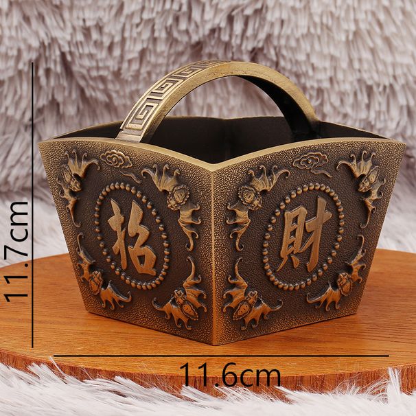 Brass Rice Bucket Relief Creative Home Study Decoration Antique Bronze Color Treasure Bowl Ornament Metal Crafts Wholesale_maomaolike.com
