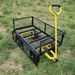 (Black +Yellow Solid Wheels Wagon Cart)Solid Wheels Tools Cart Wagon Cart Garden Cart Trucks Make It Easier To Transport Firewood_maomaolike.com