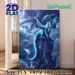 Moonlit Ice Dragon Painting Poster, Mystical Glowing Icy Dragon Perched On Rocky Peak Under Full Moon Poster, Captivating Fantasy Decor Ideal For_maomaolike.com