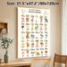 Russian Alphabet Painting Poster, Cute Cartoon Illustrated Poster, Practical For Russian Language Learning, Ideal For Study Areas And Language_maomaolike.com