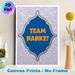 Team Nanke Themed Painting Poster, Elegant Paisley Patterned Poster, Lavender-toned With Silver Ornate Details And Bold Orange Lettering, Fosters Team_maomaolike.com