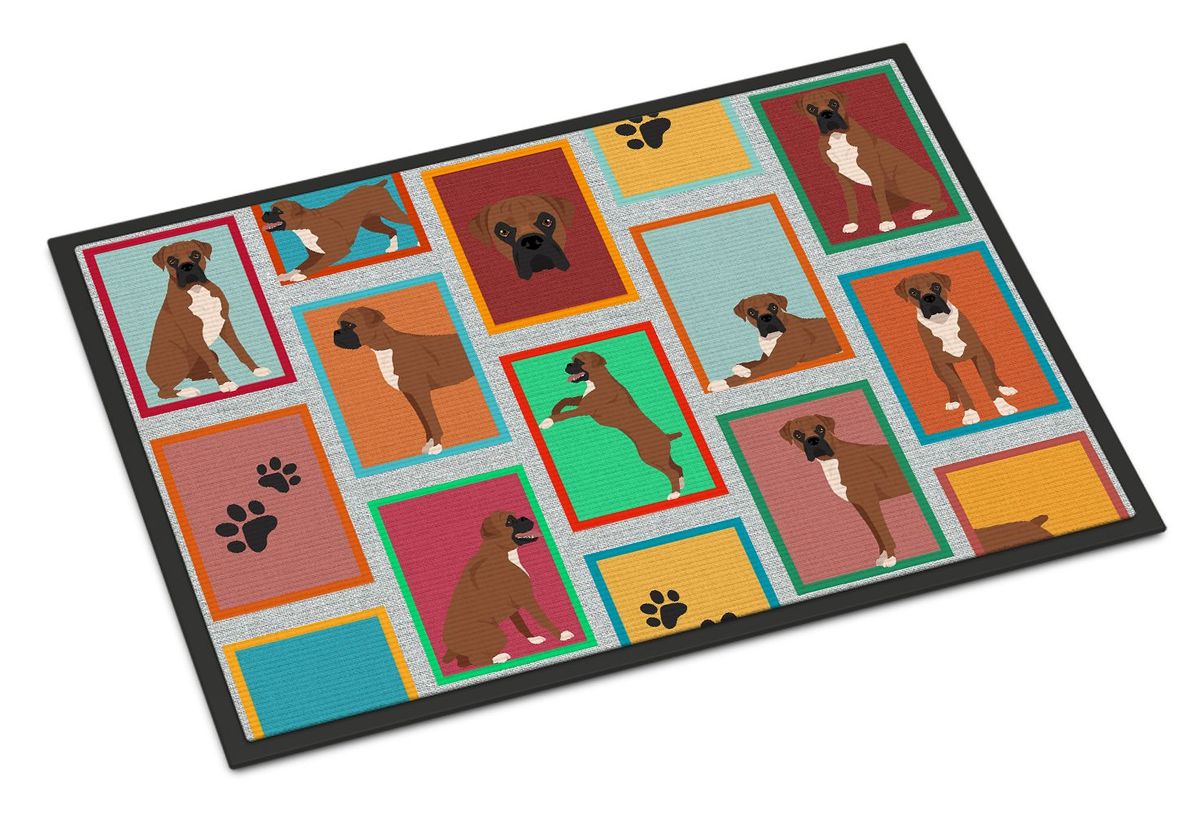 Lots Of Black Face Boxer Doormat Front Door Mat Indoor Outdoor Rugs For Entryway, Non Slip Washable Low Pile, 24H X 36W_maomaolike.com