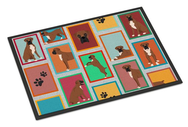 Lots Of Black Face Boxer Doormat Front Door Mat Indoor Outdoor Rugs For Entryway, Non Slip Washable Low Pile, 24H X 36W_maomaolike.com