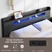 Bed Frame King Size, Wood Platform Bed Frame With Storage LED Light Headboard And 2 USB , Noise Free,No Box Spring Needed And Easy Assembly Tool,Large Under Bed Storage,Black_maomaolike.com