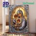Virgin Mary With Children Religious Painting Poster, Exquisite Orthodox-style Sacred Figure Poster, Gilded Halo & Ornate Detailed Design, Ideal For_maomaolike.com
