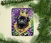 Black Pug King Of Mardi Gras Porcelain Ornament Christmas Tree Hanging Decorations For Home Christmas Holiday, Rectangle, Gift, Multicolor_maomaolike.com