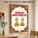Indian Jhumka Earrings Painting Poster, Vintage Ethnic Embroidered Framed Poster, "What Jhumka?" Text With Ornate Gold Jhumka Earrings, Cultural_maomaolike.com