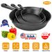3Pcs Pre-Seasoned Cast Iron Skillet Set 6/8/10in Non-Stick Oven Safe Cookware Heat-Resistant Frying Pan_maomaolike.com