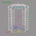 Metal Garden Arch Iron Garden Arbors Gazebo Dia 81.3'' X 114.2'' High Birdcage Shape Pergola Pavilion For Wedding Ceremony Cream White_maomaolike.com