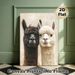 Alpaca Themed Painting Poster, Warm-toned Realistic Cute Alpaca Pair Scene Poster, Charming Animal Artwork Ideal For Living Room, Bedroom And Office_maomaolike.com