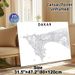 Dakar City Map Painting Poster, Minimalist Monochrome Line Art Poster, Clear Detailed Urban Layout For Refined Wall Decor Suitable For Home Office_maomaolike.com