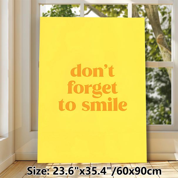 Don't Forget To Smile Inspirational Painting Poster, Warm Minimalist Typographic Poster, Uplifting Cheerful Decor Ideal For Home, Office, Living Room_maomaolike.com