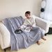 Rabbit Fur Winter Office Thick Nap Air Conditioning Sofa Cover Small Blanket Bed Factory Wholesale_maomaolike.com