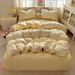 High Weight Wrinkled Yarn Four-Piece Set Solid Color Duvet Cover Bed Sheet_maomaolike.com