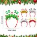 5PCS 2025 New Year Headband New Year's Eve Hat Star Hairbands Christmas Plastic Hair Bands With Sequins For New Year Eve Headpiece Birthday Carnival Party Props Decoration_maomaolike.com