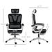 High Back Home Office Chair, Fabric Computer Desk Chair With Adjustable Headrest, Lumbar Support, Armrest, Foot Rest, Reclining Back, Black_maomaolike.com