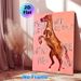 Rodeo Horse Painting Poster, Warm-toned Expressive Rearing Brown Horse With Pink Accents Poster, Inspirational Quote Artwork, Suitable For Living_maomaolike.com