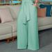 Women's Clothing women's elegant shirt collar sleeveless solid color zipper strap wide leg jumpsuit_maomaolike.com