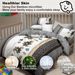 4 Piece Soft All-Season Washed Microfiber Cover Set , Queen/King/Calking Bedding Set With Zipper Closure, Sheet, Pillowcases,Print, Moisture-Wicking, Soft ,Cooling, Breathable, Easy Care_maomaolike.com
