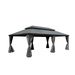 14x22FT Hardtop Gazebo, Outdoor Gazebo With Galvanized Steel Double Roof, Aluminum Frame, Built-in Gutter System, Curtain And Netting, Metal Gazebo Pavilion For Patio Deck Garden, Grey_maomaolike.com