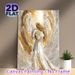 Angel Holding Earth Painting Poster, Textured Palette Knife Style Poster, Serene Warm-toned Spiritual Artwork, Suitable For Living Room, Bedroom Or_maomaolike.com