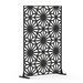 Metal Privacy Screens And Panels With Free Standing, Freestanding Outdoor Indoor Privacy Screen, Decorative Privacy Screen For Balcony Patio Garden, Sun Flower Shape_maomaolike.com