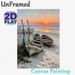 Sunset Beach Fishing Boat Painting Poster, Vintage Textured Coastal Scene Poster, Tranquil Seaside Artwork Suitable For Living Room, Bedroom And_maomaolike.com