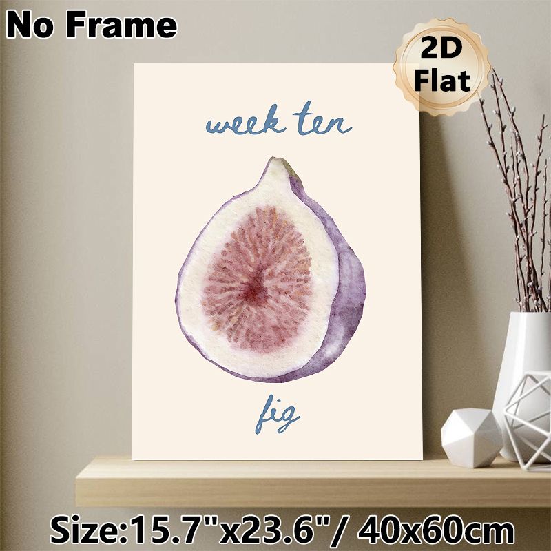Fig Themed Painting Poster, Soft Watercolor Half-cut Fig Poster, Gentle Natural Fruit Artwork Ideal For Kitchen And Dining Room Wall Decor_maomaolike.com