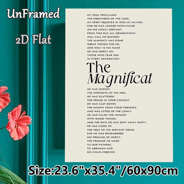The Magnificat Scripture Painting Poster, Minimalist Typographic Religious Text Poster, Inspirational Spiritual Verse Decor Ideal For Home, Prayer_maomaolike.com