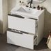 CREASION 30" White Freestanding Bathroom Vanity With Ceramic Sink, Full-Extension Soft Close Drawers, Fluted Design_maomaolike.com