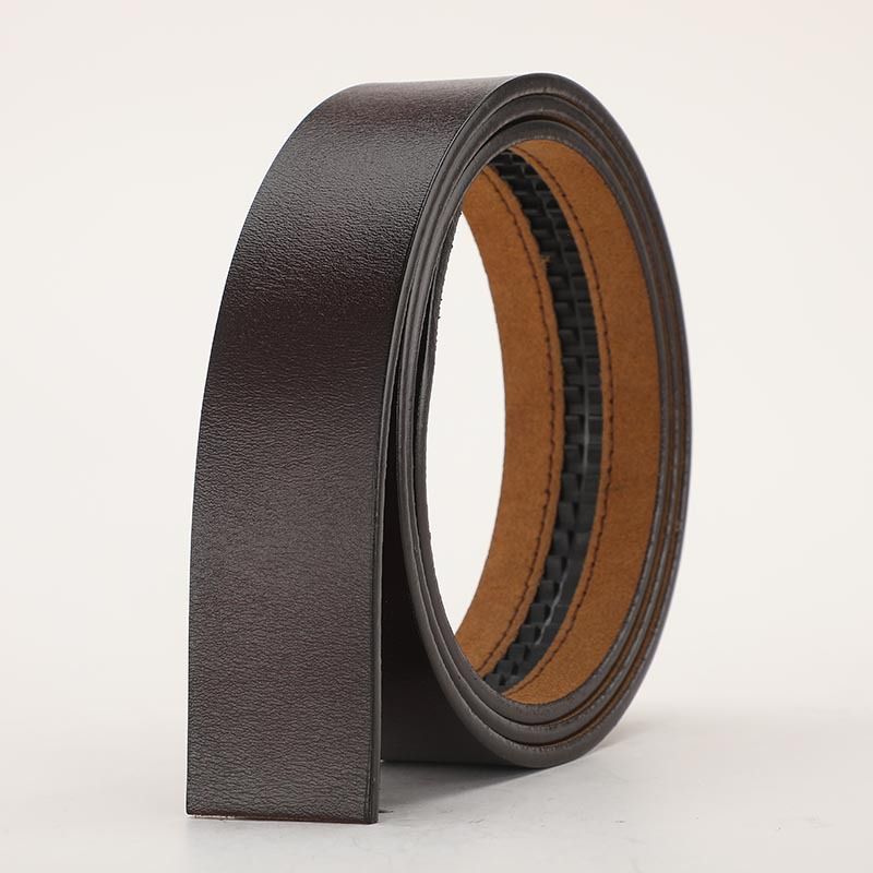 New Men's Genuine Leather Automatic Men Fashion No Buckle Belts High Quality Black Brown Waistband 3.5cm_maomaolike.com