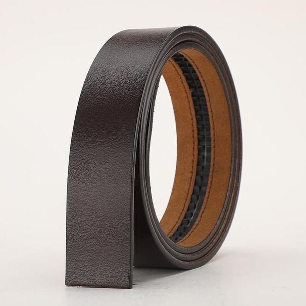 New Men's Genuine Leather Automatic Men Fashion No Buckle Belts High Quality Black Brown Waistband 3.5cm_maomaolike.com