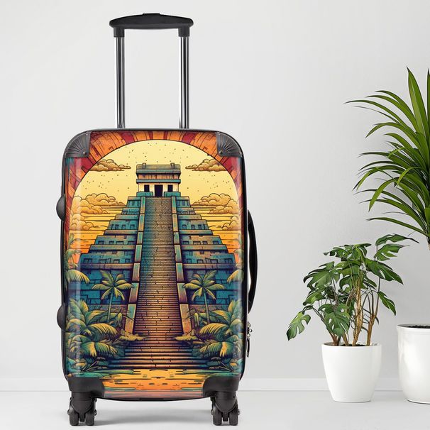 Chichen Itza Luggage, 20/24/28 Inch Luggage, Carry-On, Custom Luggage, Luggage Set, Suitcase, Travel, Vacation, Cabin Suitcase, Custom Suitcase, Personalized Luggage_maomaolike.com