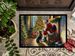 Lancashire Heeler And Santa Claus Doormat Front Door Mat Indoor Outdoor Rugs For Entryway, Non Slip Washable Low Pile, 24H X 36W_maomaolike.com