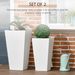 2-Pack Outdoor Planter Set, Flower Pots With Drainage Holes, Durable & Stackable Plant Pot, 22in & 18in, For Porch, Entryway, Patio, Yard, Garden, White_maomaolike.com
