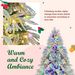6FT Pre-Lit Spruce Snow Flocked Christmas Tree, Artificial Hinged Xmas Tree With 300 Multi-Color LED Lights, 8 Flashing Modes &790 Snow Branch Tips, Holiday Office Home Décor_maomaolike.com