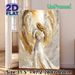 Angel Holding Earth Painting Poster, Textured Palette Knife Style Poster, Serene Warm-toned Spiritual Artwork, Suitable For Living Room, Bedroom Or_maomaolike.com