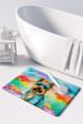 Cairn Terrier Hippie Dawg Memory Foam Kitchen Mat Machine Washable Anti-Fatigue Mat Cushion Comfort Bath Mat Or Kitchen Rug_maomaolike.com
