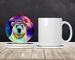 Hippie Animal Polar Bear Large Sandstone Coasters Pack Of 4 Absorbent Round Coasters Decor Gifts For Men Or Women, 4 In, Multicolor_maomaolike.com